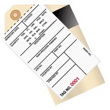 6.25x3.12 Inventory Tags 2 Part Carbon Style #8 3500-3999 500/Case