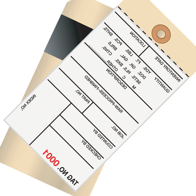 6 1/4 x 3 1/8 in 2-Part Carbon Inventory Tags 500/Case G17101 - alias listing