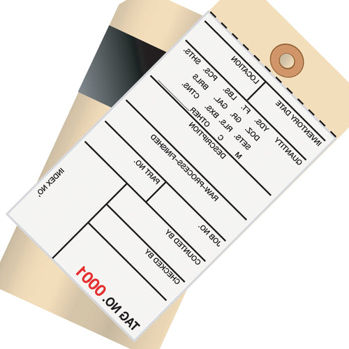 6 1/4 x 3 1/8 in 2-Part Carbon Inventory Tags 500/Case G17101 - alias listing