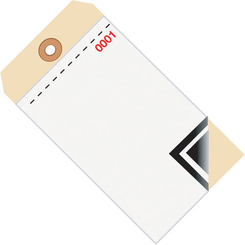 Keep inventory organized with sequential 3-part carbon duplicate tags featuring reinforced tear-resistant eyelets. These 6 1/4