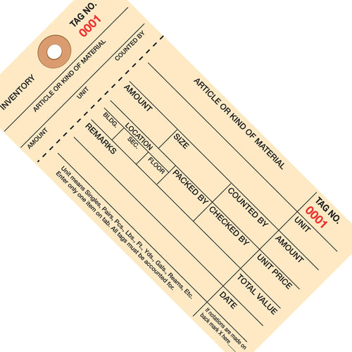 6 1/4 x 3 1/8 in 10 Pt Cardstock Inventory Tags 1000/Case G18041 - alias listing