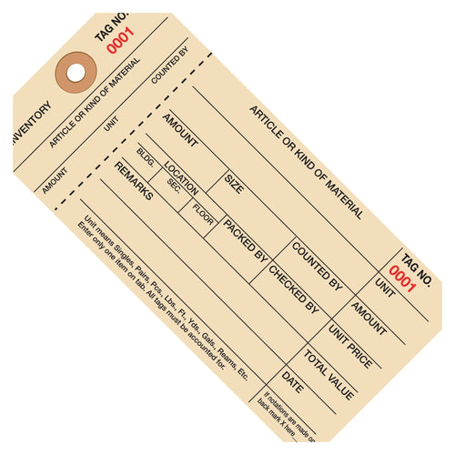 6 1/4 x 3 1/8 in 10 Pt Inventory Tags 1000/Case G18061 - alias listing