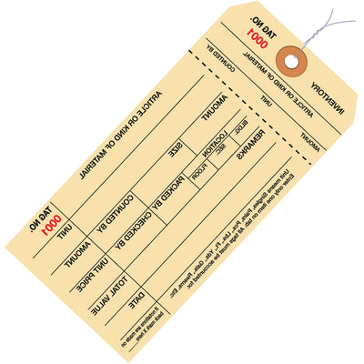 6 1/4 x 3 1/8 in #8 10 Pt Pre-Wired Inventory Tags Cardstock 1000/Case G18073 - alias listing