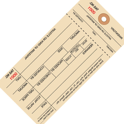 6 1/4 x 3 1/8 in 10 Pt Numbered Inventory Tags Cardstock 1000/Case G18081 - alias listing
