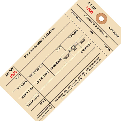 6 1/4 x 3 1/8 in 10 Pt Numbered Inventory Tags Cardstock 1000/Case G18081 - alias listing