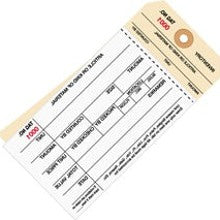 6.25x3.12 Inventory Tags 2 Part Carbonless Stub Style #8 0000-0499 G19011 - alias listing
