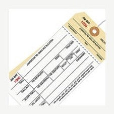 6.25x3.12 Inventory Tags 2 Part Carbonless Stub #8 Pre-Wired 0500-0999 G19023 - alias listing
