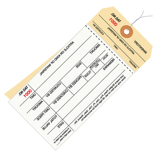 6.25x3.125 #8 2-Part Carbonless Inventory Tags Pre-Wired 500/Case G19033 - alias listing