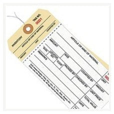 6.25x3.12 Inventory Tags 2 Part Carbonless Stub #8 Pre-Wired 3000-3499 G19073 - alias listing