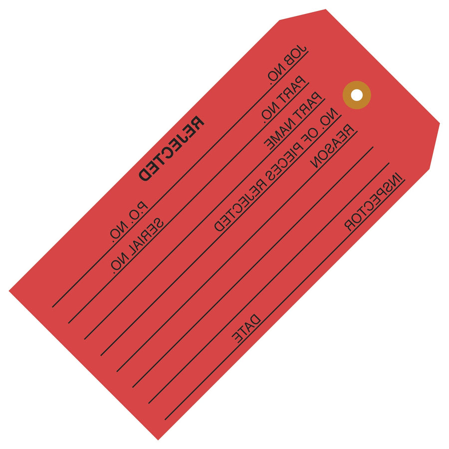 4 3/4 x 2 3/8 in 13 Pt Red Inspection Tags Cardstock 1000/Case G20031 - alias listing