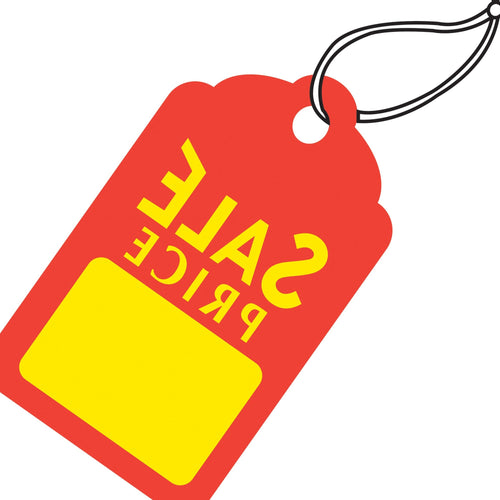 1 3/4 x 2 7/8 in Red Yellow Sale Price Tags Pre-Strung 1000/Case G26006 - alias listing