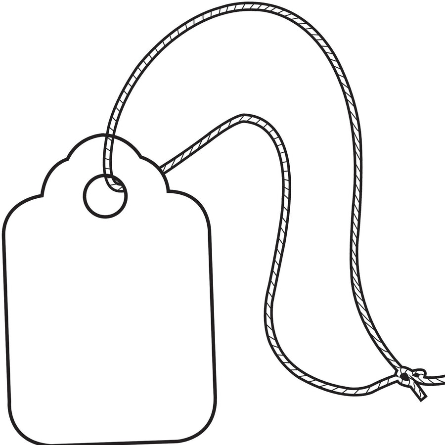 1 3/4 x 2 7/8 in White Pre-Strung Merchandise Tags 1000/Case G26007 - alias listing