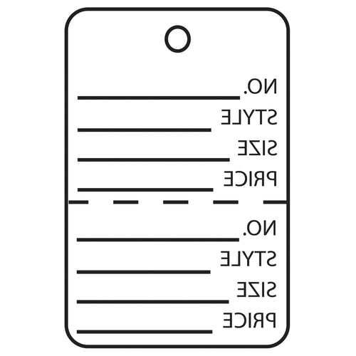 1 3/4 x 2 7/8 in 10 Pt White Perforated Garment Tags Paper 1000/Case G26014 - alias listing