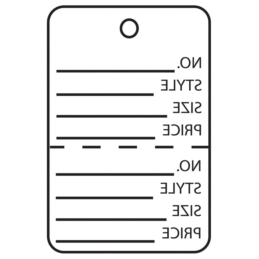 1 3/4 x 2 7/8 in 10 Pt White Perforated Garment Tags Paper 1000/Case G26014 - alias listing