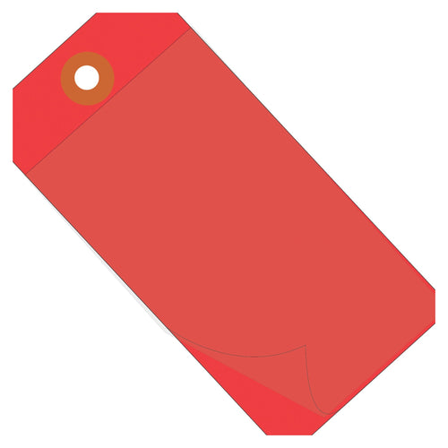 4 3/4 x 2 3/8 in 10 Mil Red Self-Laminating Tags Vinyl 100/Case G26025 - alias listing