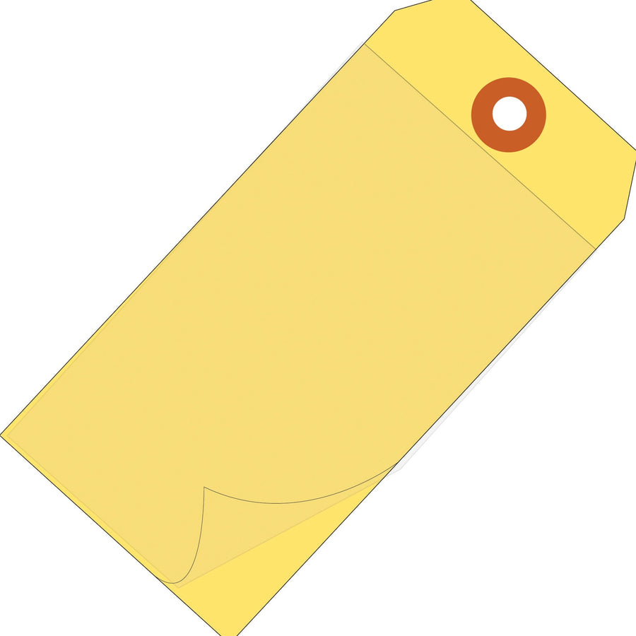 4 3/4 x 2 3/8 in 10 Mil Yellow Self-Laminating Tags Vinyl 100/Case G26028 - alias listing