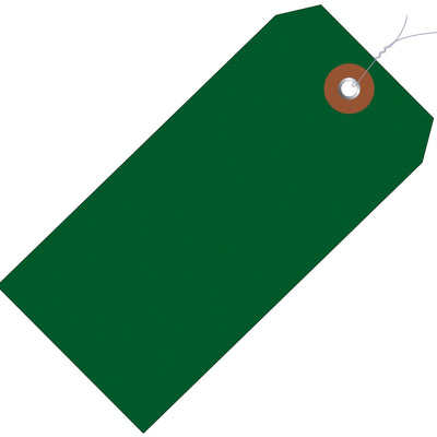 4 3/4 x 2 3/8 in Green Vinyl Shipping Tags Pre-Wired 100/Case G26054W - alias listing