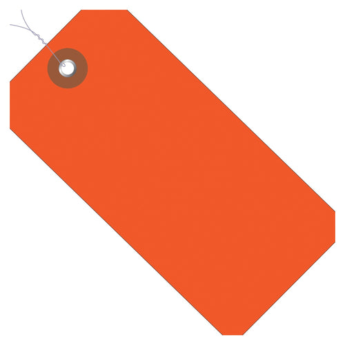 6 1/4 x 3 1/8 in Orange Vinyl Shipping Tags Pre-Wired 100/Case G26060W - alias listing