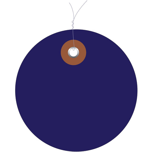2 in Blue Vinyl Circle Tags Pre-Wired Waterproof 100/Case G26069W