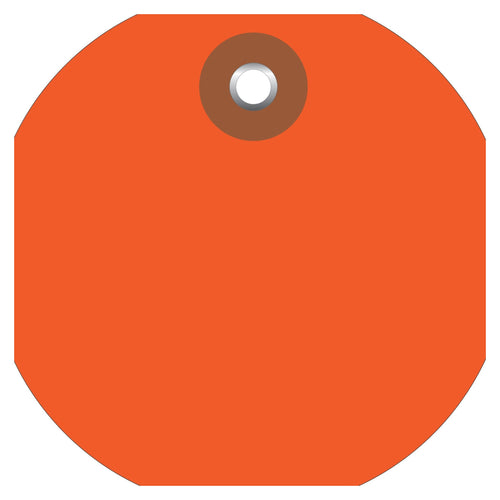 3 in Orange Vinyl Circle Tags with Metal Eyelet Waterproof 100/Case G26074 - alias listing