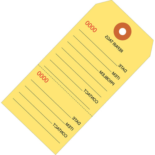 6 1/4 x 3 1/8 in 10 Pt Yellow Repair Tags Paper 1000/Case G26202 - alias listing