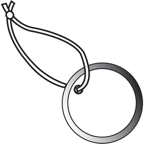 Pre-strung metal rim tags engineered for industrial durability without bending, twisting, or tearing. Each 1 1/2