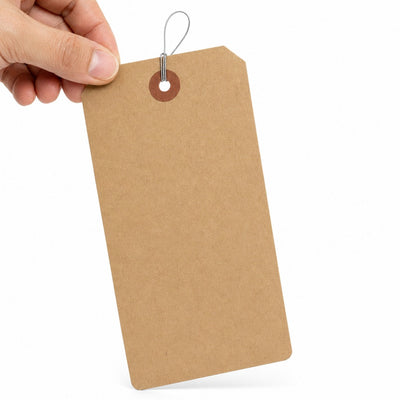 4.75x2.38 10 Pt Recycled Kraft Shipping Tags Pre-Wired 1000-Pack G30053K - alias listing