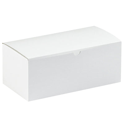 10x5x4 Fibreboard White Gift Boxes - One-Piece Setup, Case of 100