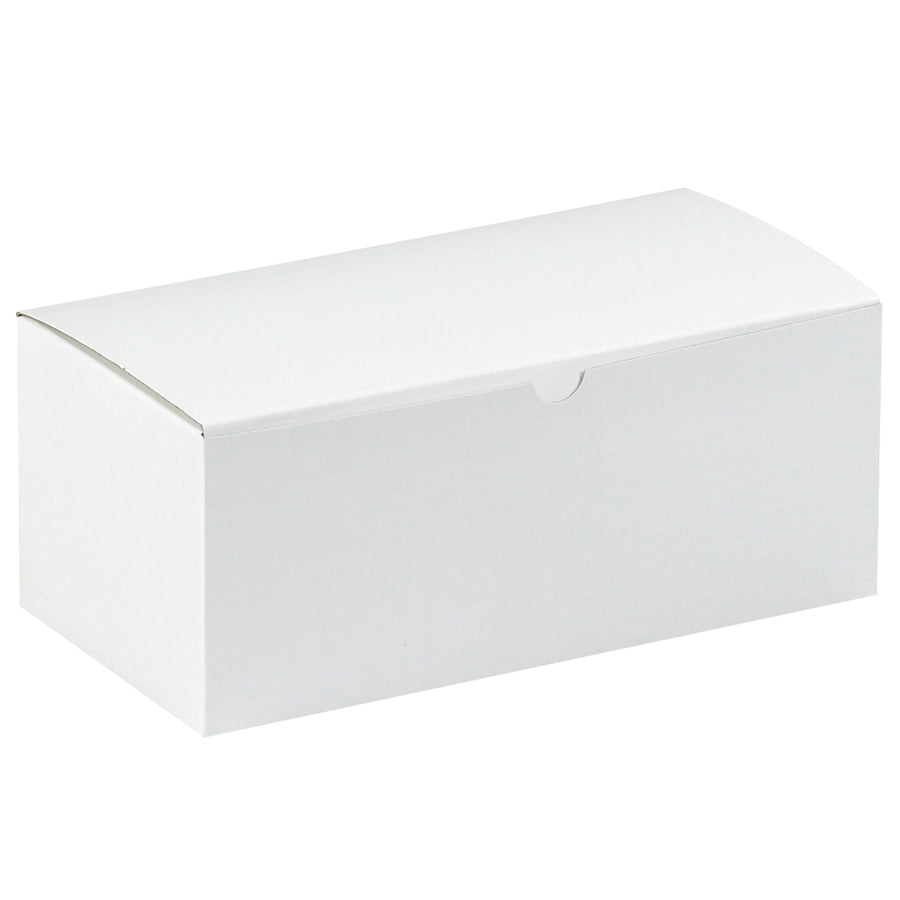 10x5x4 Fibreboard White Gift Boxes - One-Piece Setup, Case of 100
