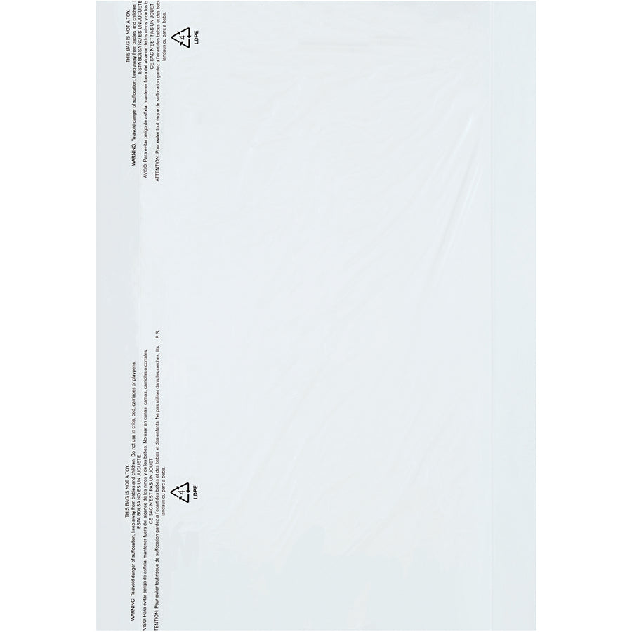 Professional-grade 21x7x30 garment bags in .6 mil clear polyethylene keep clothing protected during storage and transport. Pre-slit hanger hole and child safety warning printed. Sold as 630-bag roll for maximum value.