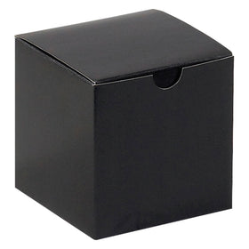Save time and money with our 4x4x4 black gloss gift boxes–100-pack case of one-piece fibreboard cartons ready to assemble in seconds. Black exterior with gray interior ships and stores flat, cutting warehouse costs. Ideal for retail goods, gifts, and small product packaging.