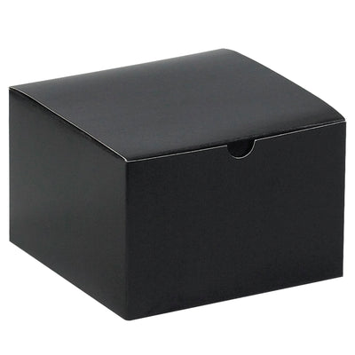 Ship smarter with 100 pre-made 6x6x4 black gloss gift boxes. One-piece fibreboard construction assembles in seconds with zero tools required. Stores flat, ships flat, and cuts your packaging labor by up to 80%–ideal for retailers, e-commerce fulfillment, and bulk gift packaging.