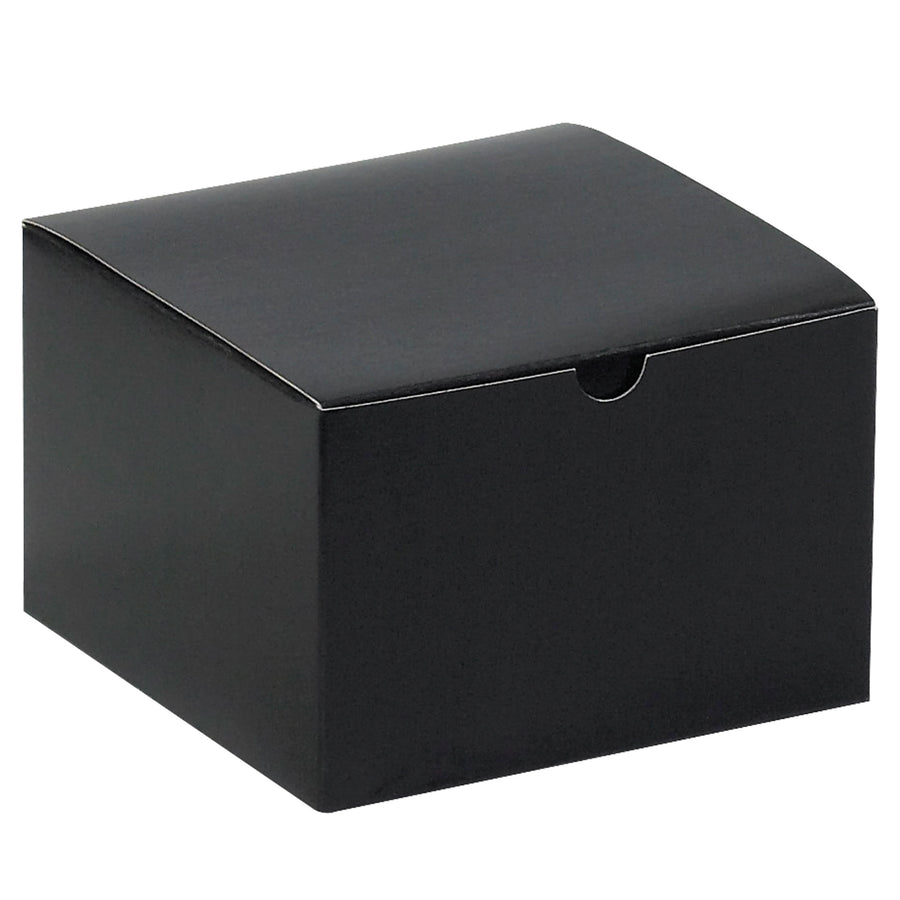 Ship smarter with 100 pre-made 6x6x4 black gloss gift boxes. One-piece fibreboard construction assembles in seconds with zero tools required. Stores flat, ships flat, and cuts your packaging labor by up to 80%–ideal for retailers, e-commerce fulfillment, and bulk gift packaging.