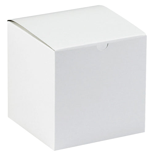 Industrial-grade 7x7x7 white fibreboard gift boxes built for retail packaging and shipping durability. One-piece construction sets up in seconds‚no assembly frustration. Case of 100 ships and stores flat for maximum warehouse efficiency.