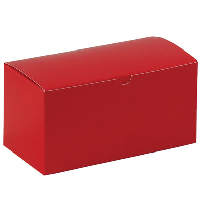 Move fast with these 9x4.5x4.5" fibreboard gift boxes‚one-piece construction sets up instantly with zero assembly hassle. Ships and stores flat to maximize warehouse efficiency. Case of 100 holiday red boxes with gray interiors, perfect for retail goods and tumbler packaging.