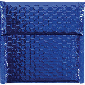 Protect fragile items while making an impression with these 6.75 x 7 blue metallic bubble mailers. Each case contains 72 self-seal mailing bags featuring 92 gauge metalized polyester construction, moisture-resistant design, and a secure peel-and-seal adhesive closure. Ideal for e-commerce packers shipping jewelry, cosmetics, electronics, and other high-value products.