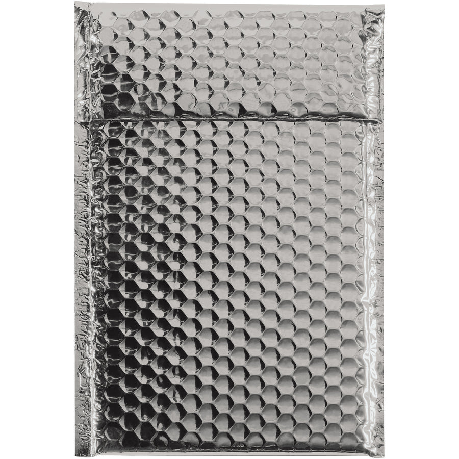 Protect fragile items while elevating your brand with these 11x7.5" silver glamour bubble mailers. Each case includes 72 metallized polyester mailers featuring 92 gauge durability, peel-and-seal convenience, and moisture-resistant construction‚ideal for e-commerce packers shipping jewelry, cosmetics, and delicate merchandise.
