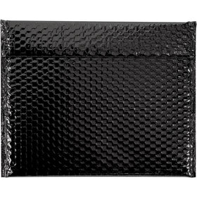 Upgrade your fragile shipments with these 11" x 13 3/4" black metallized bubble mailers featuring 92 gauge protection and professional shiny finish. Self-sealing peel-and-stick closure ensures fast, secure packing. Case of 48 mailers per order.