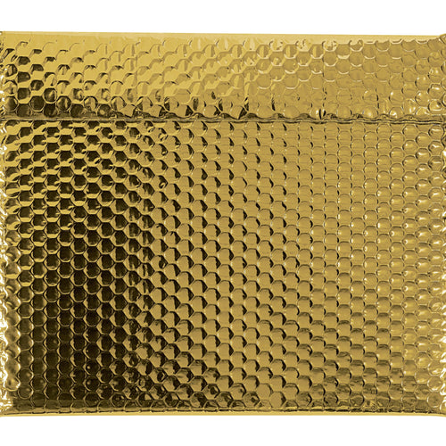 11 x 13 3/4 in 92 Gauge Gold Metallic Bubble Mailers 48/Case GBM1311GD - alias listing
