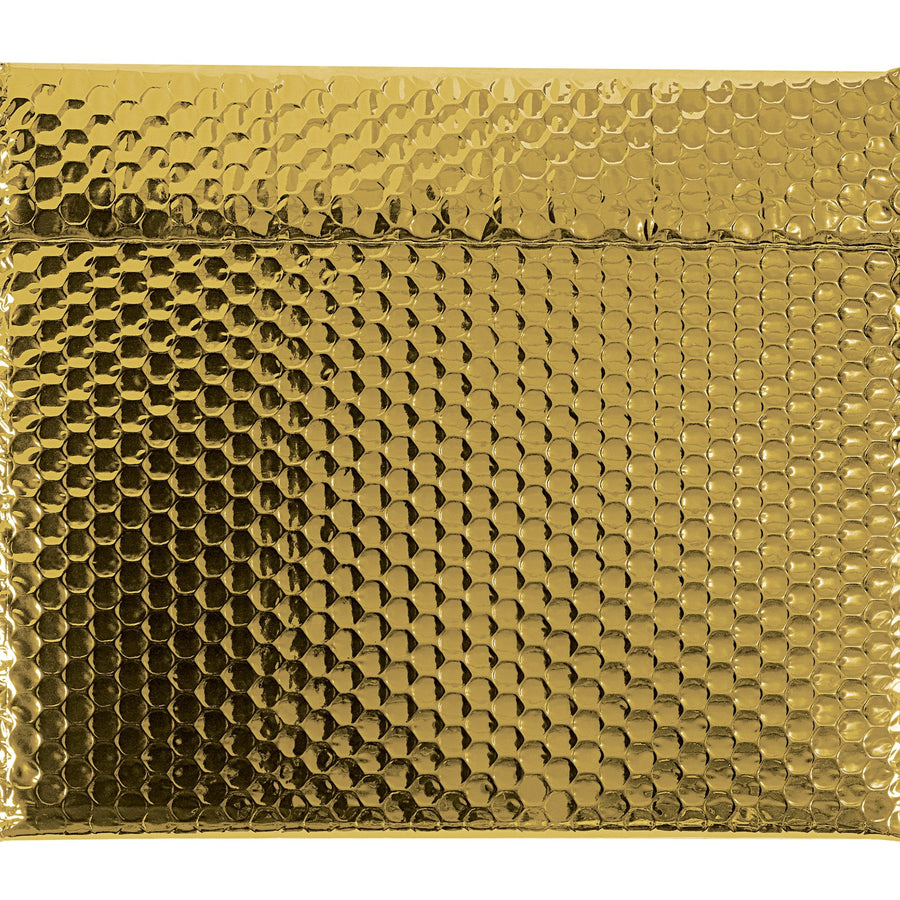 11 x 13 3/4 in 92 Gauge Gold Metallic Bubble Mailers 48/Case GBM1311GD - alias listing