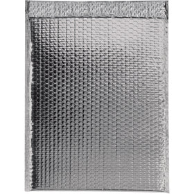 Premium 13x17.5 glamour bubble mailers in bright silver metallic finish protect fragile shipments while creating an unboxing experience that impresses. Each case of 100 features 92 gauge metallized polyester construction with moisture resistance and reliable peel-and-seal adhesive closure. Perfect for e-commerce packers shipping jewelry, cosmetics, electronics, and delicate items that demand both protection and presentation.