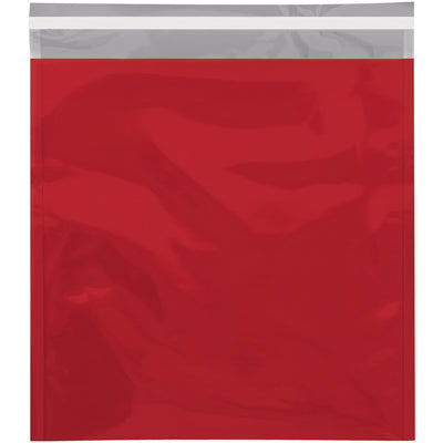 Make your direct mail stand out with these premium 10.75" x 13" red metallic self-seal mailing bags. Manufactured from durable 2.8 mil aluminized polyester laminate with water-resistant protection, these 250-count glamour mailers feature a reliable peel-and-seal closure for fast, professional sealing without equipment.