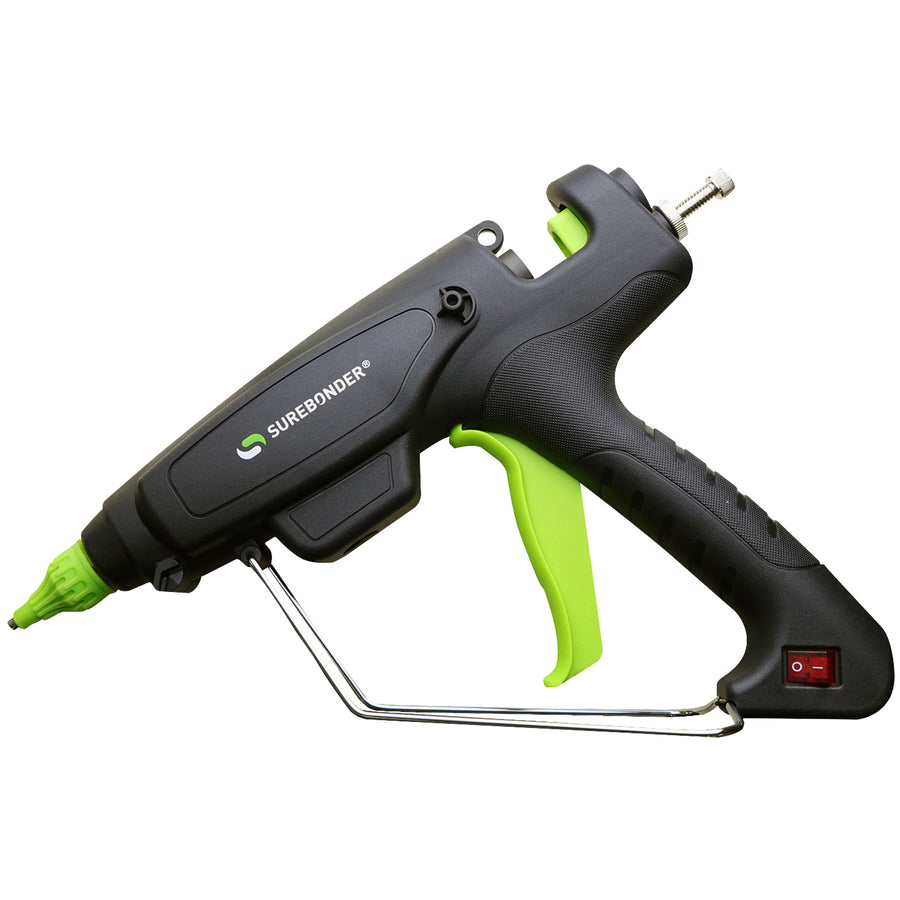 High-performance industrial glue applicator delivering up to 7 pounds of adhesive per hour with 380¬∞F heating power. Features quick 3-minute heat-up, adjustable glue output stroke, and compatible with all standard industrial glue sticks for reliable fastening across manufacturing and packaging operations.