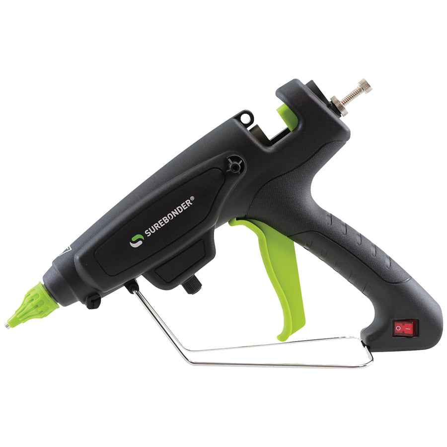 Professional-grade glue stick applicator engineered for high-volume industrial production. Features variable temperature control (248-425¬∞F), adjustable glue output stroke, and ergonomic design with heavy-duty removable stand. Works with all standard industrial glue sticks for consistent, reliable fastening.