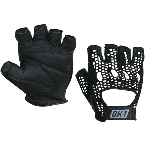 Premium XL half-finger work gloves combining full-grain leather construction with breathable cotton mesh backing for superior grip and airflow. Padded palm protection and hook-and-loop closure deliver all-day comfort and security. Sold as a case of 2 pairs for maximum value and workplace safety compliance.
