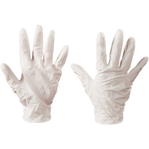 Heavy-duty powdered latex gloves sized small with 5 mil thickness and textured grip for superior control in industrial applications. Beaded cuffs prevent roll-down during extended use. Sold as a case of 100 pairs‚cost-efficient protection for labs, production floors, and inspection stations.