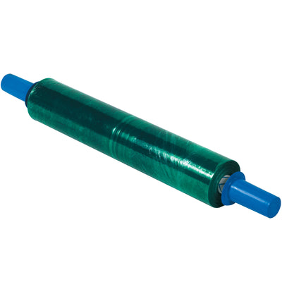 Goodwrappers® green hand stretch film delivers superior load retention with 20" width and 80 gauge thickness. Built-in disposable handles reduce hand friction while the patented dispensing system maximizes stretch efficiency–saving film and costs per pallet. Ready to use out of the box, sold as a case of 4 rolls.