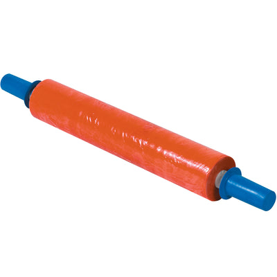 Goodwrappers® 20" orange cast stretch film delivers fast, quiet hand wrapping with built-in disposable handles and tension-control dispensing. Each case contains four 1000' rolls of 80 gauge colored poly wrap for maximum load retention and easy shipment identification without compromising visibility.