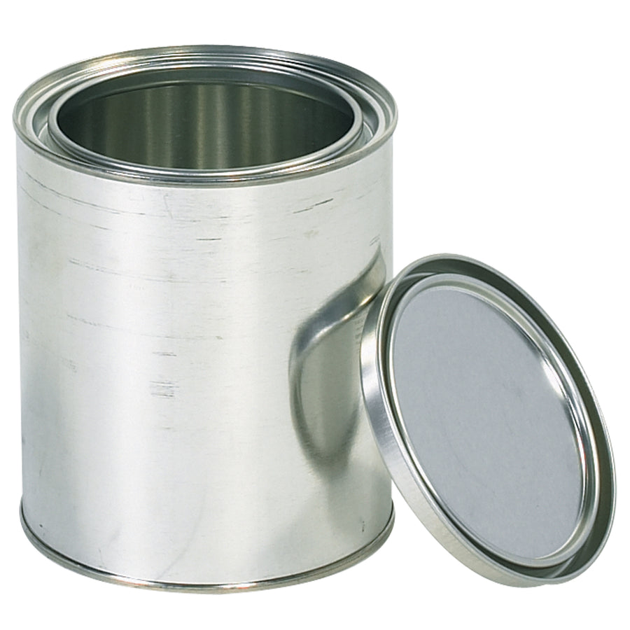 Stock reliable 1 quart metal paint cans (4.25" x 4.875") with secure lids–DOT-approved for hazmat shipping. Bulk case of 36 cuts per-unit costs while ensuring regulatory compliance. Durable metal construction withstands industrial handling and transport.