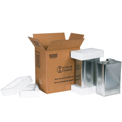 11 3/8x8 3/16x12 3/8 ECT-44 Hazmat F-Style Shipper Kit - 2 Gallon